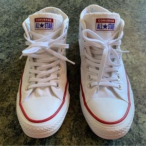 Women’s Converse Chuck Taylor Allstar Classic High Top White Size 7 Lightly Worn
